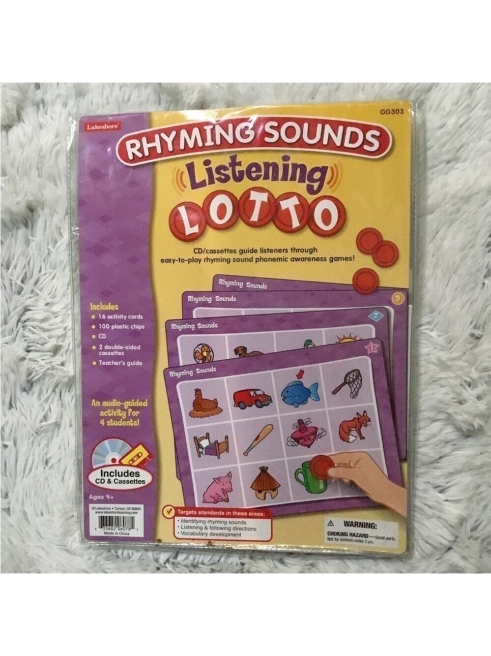 Lakeshore Learning Rhyming Sounds Listening Lotto New never used